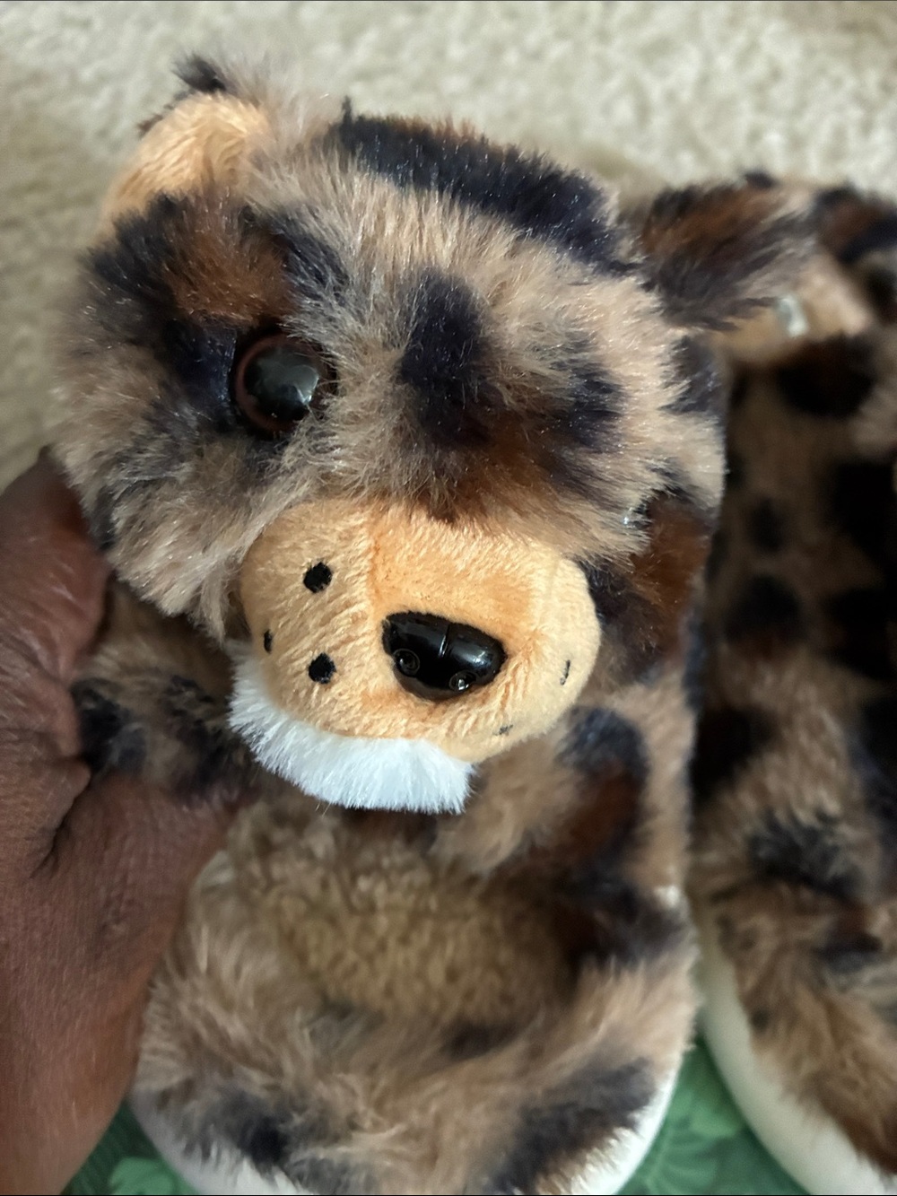 🎉Tiger Cub Cozy Fur Slippers for Women - Brown Leopard Print size 7/8 - Picture 5 of 6